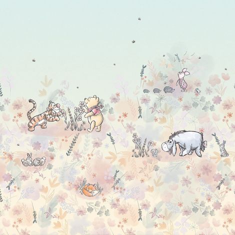 papier peint panoramique Winnie l'ourson multicolore  - Komar