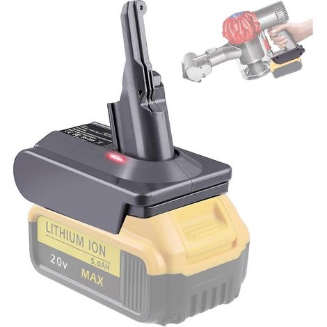 Adaptateur V8 pour batterie lithium Dewalt 20 V, compatible avec les aspirateurs Dyson V8 et la série Animal. (1/5)