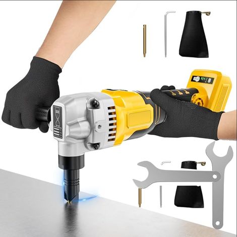 Grignoteuse de métal sans fil compatible avec 20V (sans batterie), cisaille électrique sans balais pour à 1900 tr/min tête rotative à 360° (1/5)