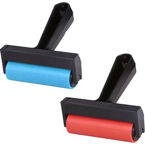Rouleaux pour peinture diamant - Bleu, Rouge - Accessoires pour peinture diamant - Accessoires de loisirs créatifs - Lot de 2 - Rouleaux à strass - 10 cm (1/5)