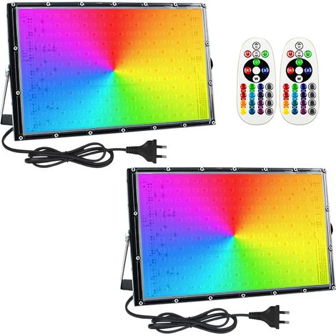Projecteur LED, 150 W, IP66, RGB, construction en aluminium, télécommande, résistant à l'eau, 16 couleurs, pour un faisceau concentré dans diverses applications.-AquaForge (1/5)