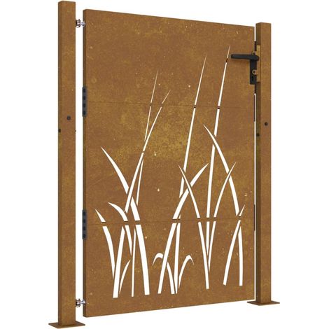 Vidaxl – Portail en acier corten 100x150 cm – Design découpé au laser – Système verrouillable – Résistant aux intempéries (1/5)