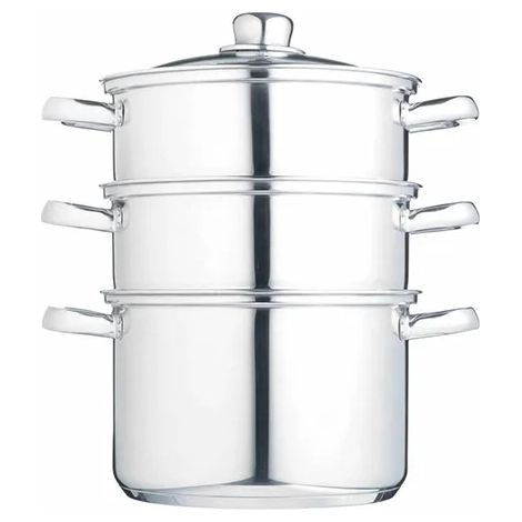 KitchenCraft Stainless Steel Three Tier 20cm Steamer (1/4)