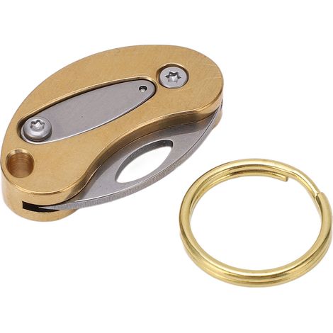 Couteau Pliant Miniature en Laiton et Acier Inoxydable, Outil d'Ouverture Portable pour Colis et Camping (1/5)