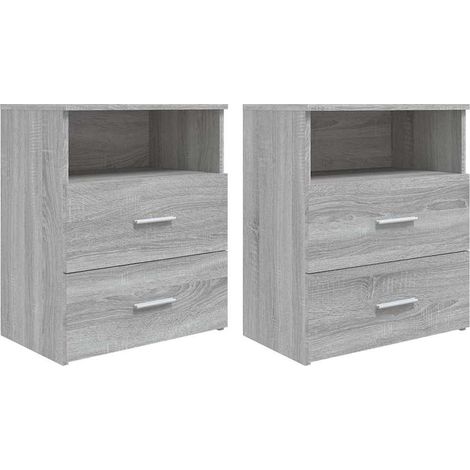 Maison Exclusive - Mesitas de noche 2 unidades gris sonoma 50x32x (1/5)