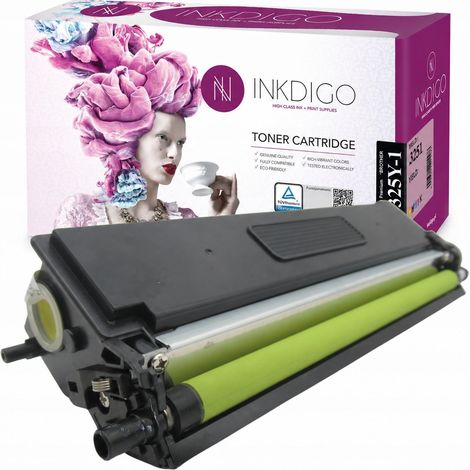 Toner Inkdigo TN325Y compatibile con Brother DCP-9055CDN HL-4140CN, certificato TÜV. (1/5)