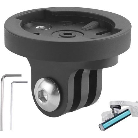 pezzo compatibile con Garmin GoPro, supporto per bici, supporto per luce bici, compatibile con fotocamera o faro, nero (1/5)