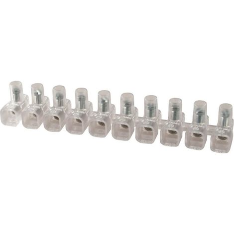 Poly Pool Barrette 10 Bornes Unipolaires Isolées 450V 1,5 Mm² Trou Ø3 Mm PP0190