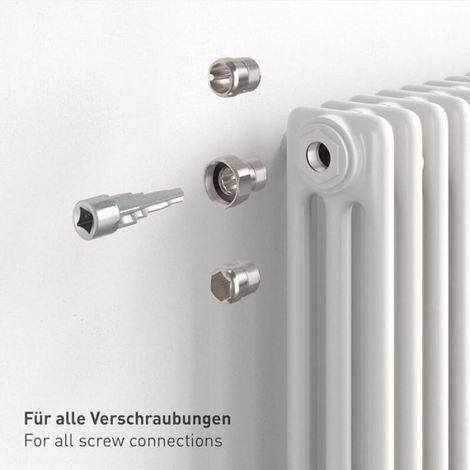 Clé de montage étagée avec douille carrée 1/2" 5 tailles pour sanitaires et radiateurs (1/4)