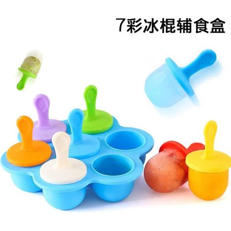 Silikonformen für Eis am Stiel, Eisformen, Aufbewahrungsbehälter für selbstgemachte Speisen, DIY-Eisformen für Kinder – BPA-frei (blau)