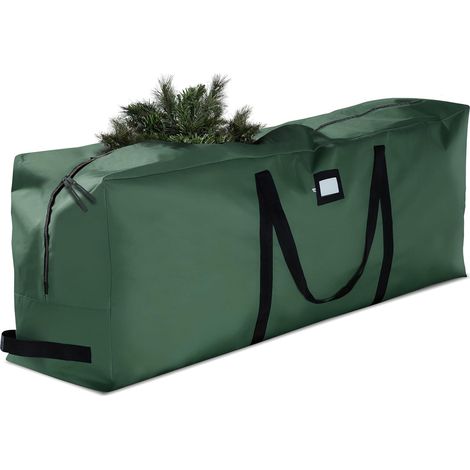 Grand sac de rangement pour sapin de Noël artificiel (jusqu'à 2,75 m) - Tissu Oxford 600D, résistant aux déchirures et imperméable - Vert (1/4)