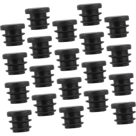 Bouchons ronds en plastique noir pour tubes, lot de 100 (1/5)