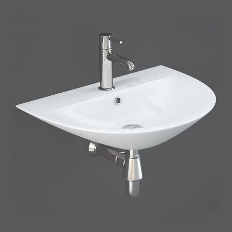 RAK Morning Wall Hung Basin 500mm Wide - 1 Tap Hole (1/2)
