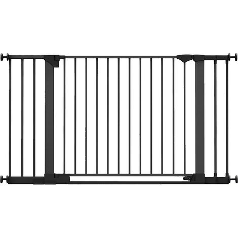 Safetots SafeStep Gate, Black, 138cm - 145cm, Extra Low Walkthough, 81cm Extra Wide Doorway, Extra Wide Baby Gate