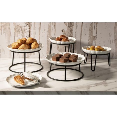 Rehausseur rond en métal antidérapant noir 210x180mm - Ref HY984 - Olympia
