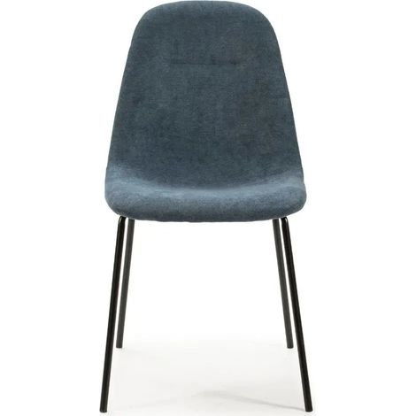 TIANA - Lot de 4 chaises pieds en métal noir Bleu (1/5)