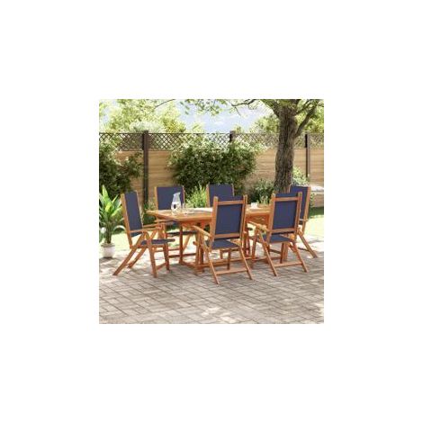 Ensemble à manger de jardin 7pcs bois d'acacia solide textilène (1/5)