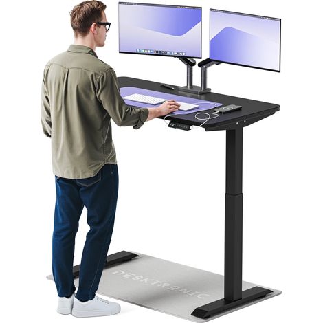 Desktronic Bureau assis debout HomeOne - 120x60cm - Noir/Noir