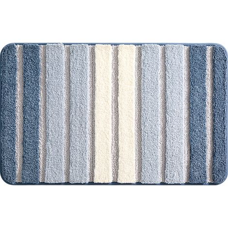 Rutschfester Badezimmerteppich, 50 x 80 cm, extra weich, maschinenwaschbar, wasserabsorbierend, Blau