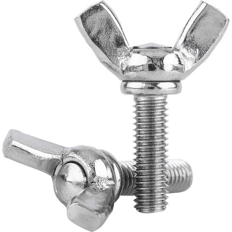 Packung mit 5 vollgewindeten Flügelschrauben M6 DIN316 aus Edelstahl 304 (M6 x 12 mm)