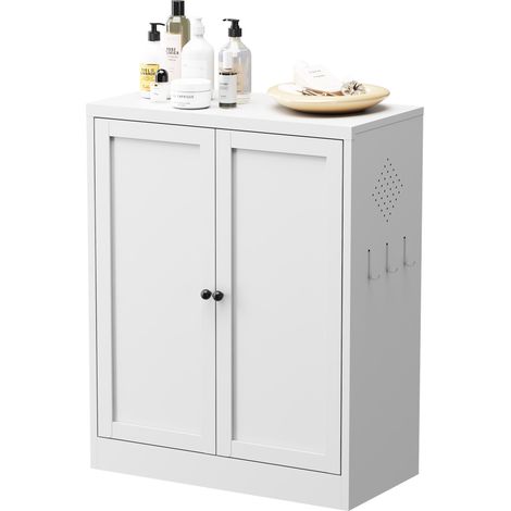 Armario despensa de cocina de metal blanco 88 x 70 x 35 cm con 2 estantes ajustables HOMVRA (1/5)