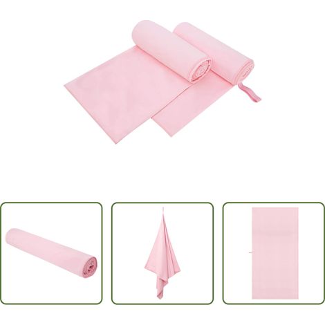 Sporttuch - Sporthandtücher 2 pcs Rosa 200 x 100 cm Polyester und Polyamid (1/5)