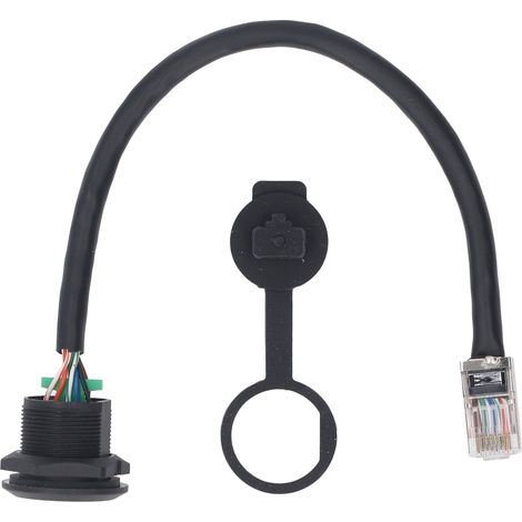 Câble de connecteur femelle à 8 broches, filetage E13 vers RJ45 mâle à tête droite en PVC non blindé (1/5)