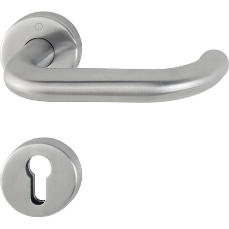 HOPPE® FH Drückergarnitur mit Rosetten Paris FS-E138/42H/42HS, Edelstahl, 10722091 (1/5)