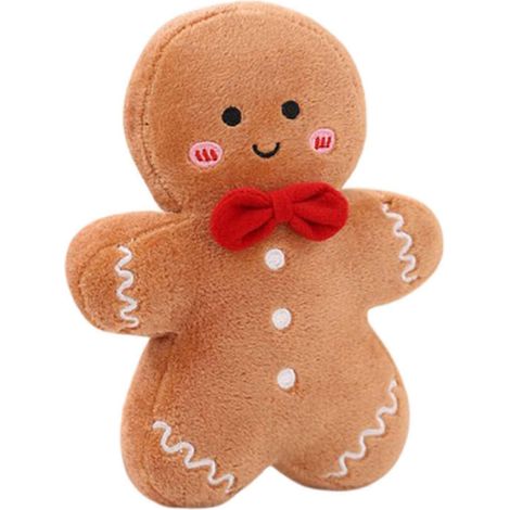 Peluche de Noël Sapin de Noël Bonhomme en pain d'épice Oreiller Coussin Doux Canapé Ornement Peluche Douce Jouet Fête des Fêtes Joyeux A (1/5)