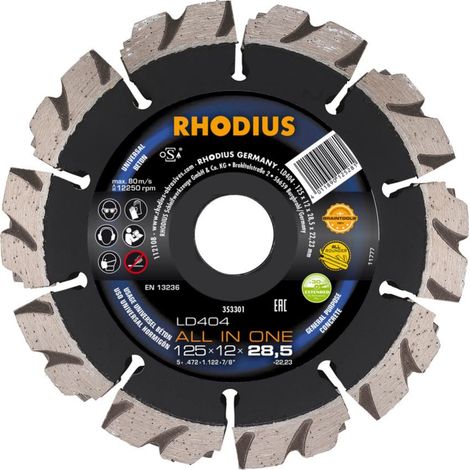 Disque diamant Rhodius ld404 125 mm réduction poussière gain temps (1/4)