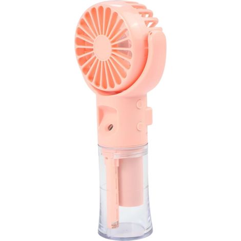 Ventilateur brumisateur portable rechargeable avec 4 vitesses, ventilateur de refroidissement portable USB-C,avec réservoir,Rose
