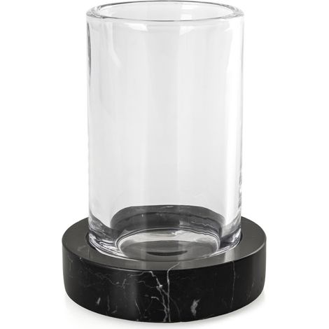 Taza de ba帽o Q-BATH PREMIUM DECOR 1540 m谩rmol negro + cristal