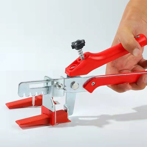 Kit de nivellement de carrelage avec pince de pose, cales et clips réutilisables pour installation au sol (1/5)