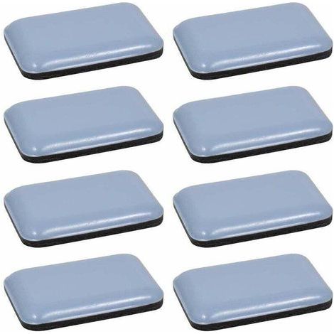 8 Patins Glisseurs en PTFE Téflon Autocollants Rectangulaires 35 x 25 mm pour Protection Sol, Parquet, Pieds de Chaise et Meuble (1/2)