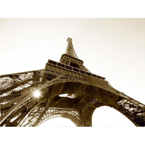 Photo murale intissé Tour Eiffel noir et blanc -360x270 cm, 4 parties (1/3)