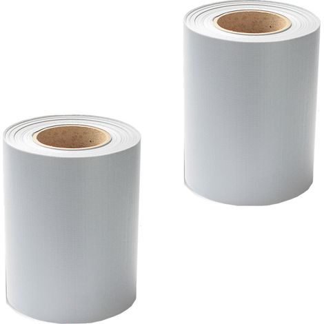 Jiubiaz 2 Rollen PVC Sichtschutzstreifen 50m x 19cm Sichtschutzfolie mit 40 x Befestigungsclips für Gartenzaun, Balkon  Grau