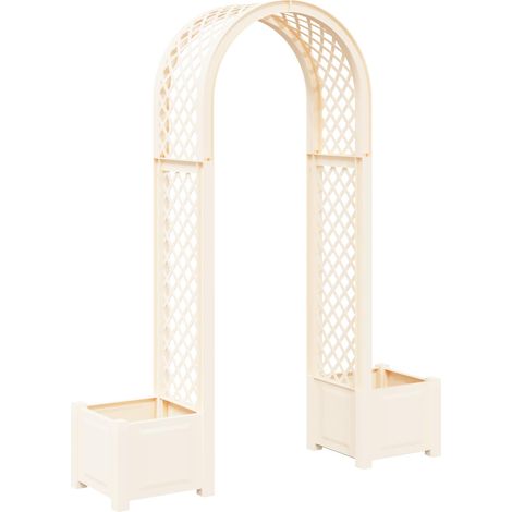 Rose Arch with Planter White 168.5 x 43 x 207 cm PP vidaXL