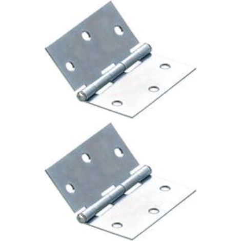 2x Charnière universelle en acier zingué avec goupille seule en laiton Meuble Placard Armoire Cuisine Pliante Raccord Bois, 63 x 63mm (1/2)