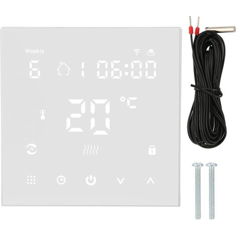 Thermostat intelligent WiFi 16A avec écran numérique, contrôle à distance via smartphone, AC90-240V.