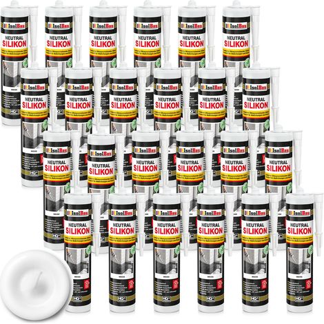 Neutralsilikon Naturstein Silikon Granit Marmor Sanitär Inn/Auß 24 x 300ml Weiss (1/5)