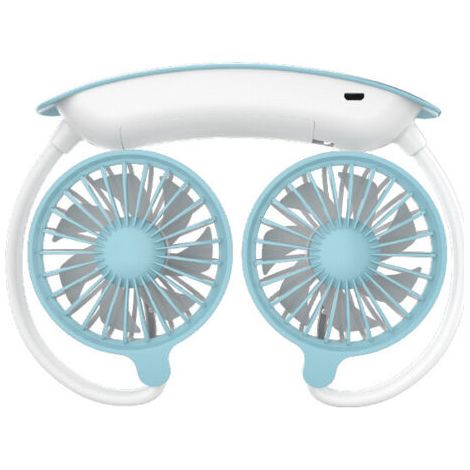 Ventilateur de Cou Portable, USB des Mains Rechargeables au Cou sans couage de Cou, 3 Vitesses, 1200mAh, 360 degrés Fit de Rotation Libre, Foffice/Accueil/d'extérieur/Voyage/Camping (1/5)
