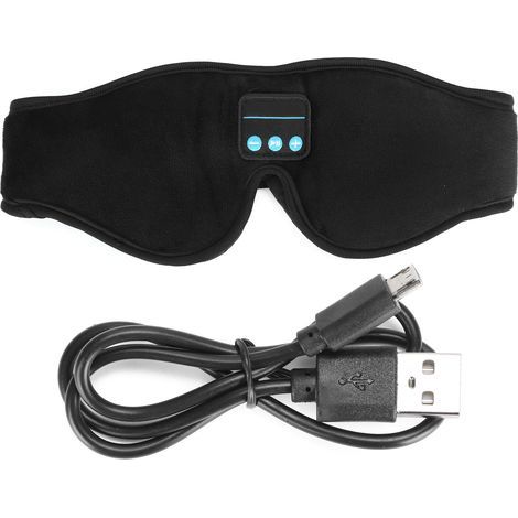Masque de sommeil musical avec écouteurs Bluetooth 3D sans fil, anti-lumière, pour voyage en avion et méditation (1/5)