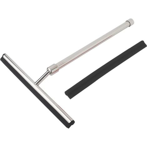ZHIJIA PREMIUM Brosse de nettoyage vitres et miroirs salle de bain avec manche telescopique inox et raclette (1/4)