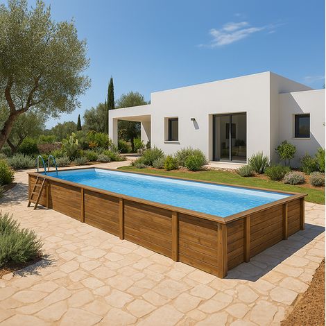 Piscina rettangolare fuori terra 10,18x4,27 mt x h146 cm (1/4)