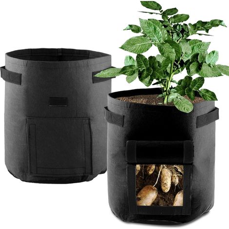 Potato Grow Bag, 1PC 7 Gallon Vegetable Bag, Non-woven Fabric Potato Planting Bag with Velcro Window, Garden Planting Bags (1/5)