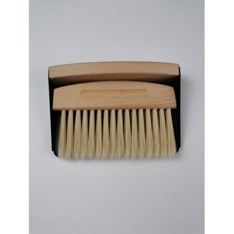 Balayette de table - Ramasse miettes en bois de hêtre avec pelle - Balai de main pour cuisine salle à manger réfectoire,15,5 x 10 x 4cm (1/5)