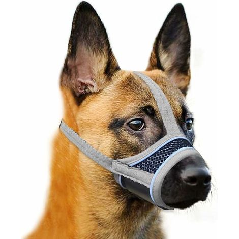 Muselière Pour Chien - Nylon Respirant Réglable Avec Bandes Réfléchissantes - Convient Chiens Moyens - Taille L