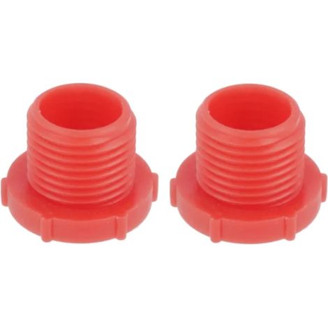 2x Bouchon anti-poussière filetage mâle type UNF en plastique rouge Embout Raccord Capuchon Protection Tuyau Hydraulique Tube, diamètre filetage 1-7/16'' (1/2)