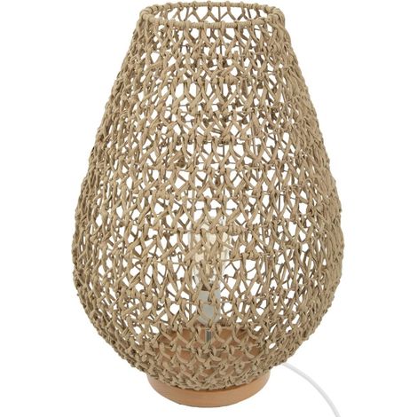 Lampe en métal et papier - D. 37,5 x H. 55 cm -PEGANE-