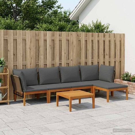 vidaXL 6 uds. Madera de Acacia Sólida y Cuerda Natural (1/5)
